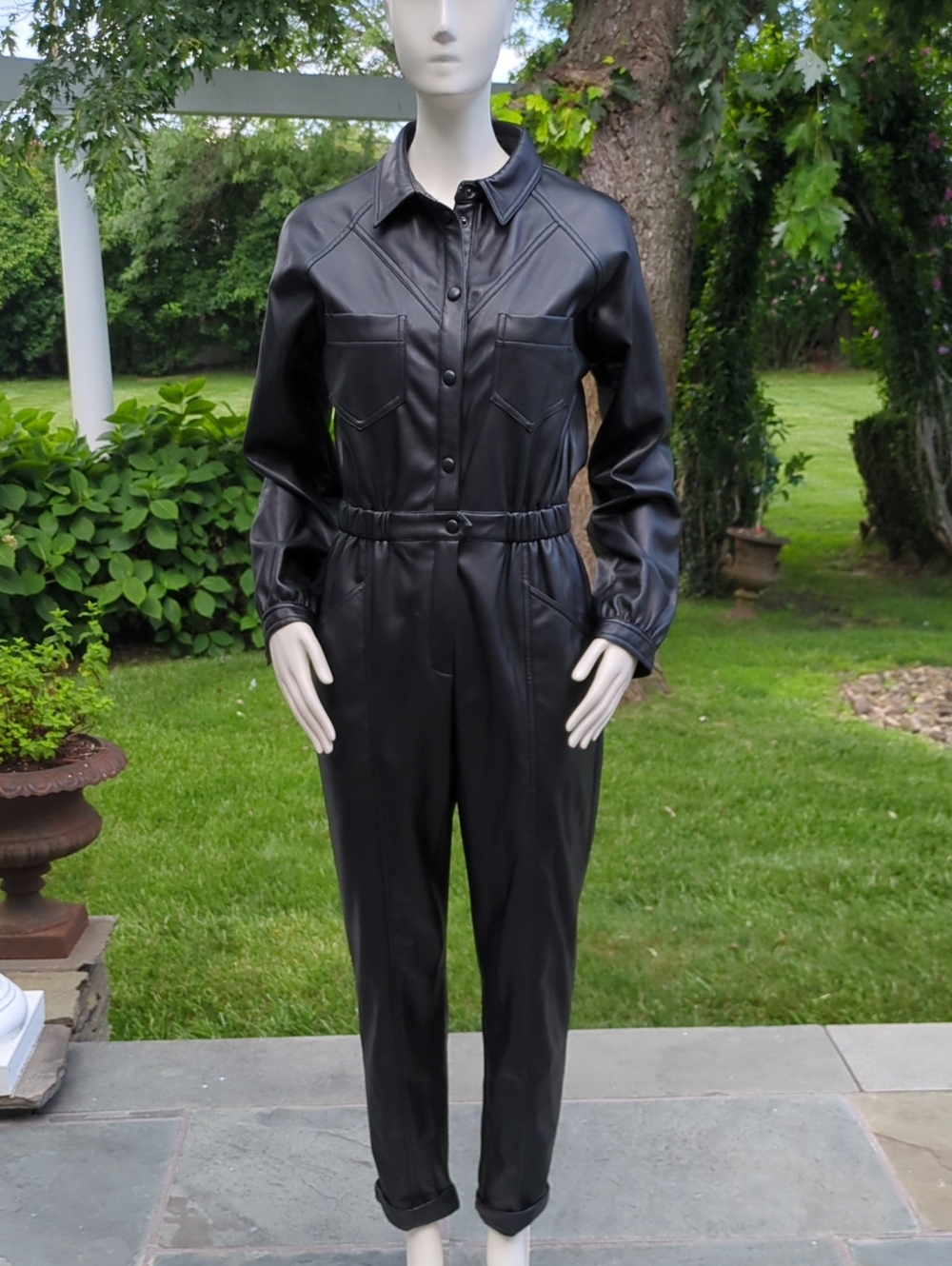 SUNCOO Black Moto Jumpsuit